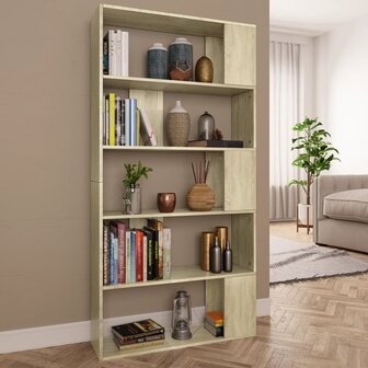 Boekenkast/kamerscherm 80x24x159 cm bewerkt hout sonoma eiken 8719883672632 1