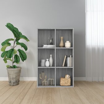 Boekenkast/dressoir 66x30x98 cm bewerkt hout grijs sonoma eiken 8720286975398 1