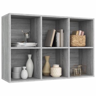 Boekenkast/dressoir 66x30x98 cm bewerkt hout grijs sonoma eiken 8720286975398 5