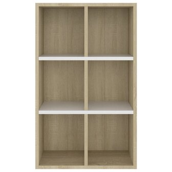 Boekenkast/dressoir 66x30x98 cm bewerkt hout wit sonoma eiken 8719883675084 6