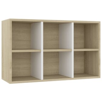 Boekenkast/dressoir 66x30x98 cm bewerkt hout wit sonoma eiken 8719883675084 9