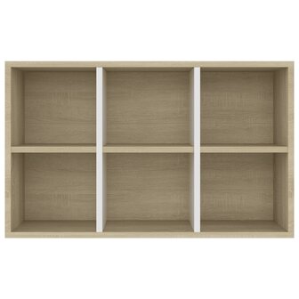 Boekenkast/dressoir 66x30x98 cm bewerkt hout wit sonoma eiken 8719883675084 10