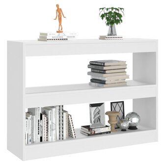 Boekenkast/kamerscherm 100x30x72 cm wit 8720286843666 5