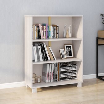 Boekenkast HAMAR 85x35x112 cm massief grenenhout wit 8720286818312 1