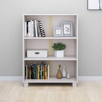 Boekenkast HAMAR 85x35x112 cm massief grenenhout wit 8720286818312 5