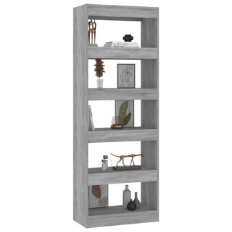 Boekenkast/kamerscherm 60x30x166 cm spaanplaat betongrijs 8720286843345 4