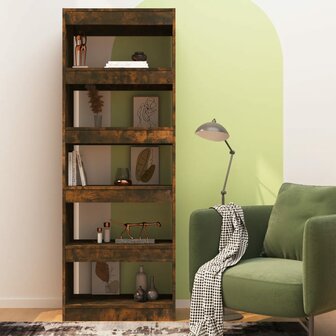 Boekenkast/kamerscherm 60x30x166 cm spaanplaat gerookt eiken 8720286844397 3