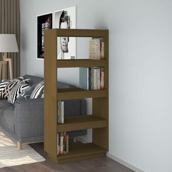 Boekenkast/kamerscherm 60x35x135 cm grenenhout honingbruin 8720286816035 1