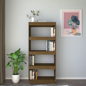 Boekenkast/kamerscherm 60x35x135 cm grenenhout honingbruin 8720286816035 3