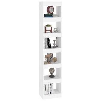 Boekenkast/kamerscherm 40x30x198 cm wit 8720286843116 4