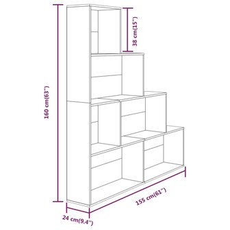 Boekenkast 155x24x160 cm gerookt eikenkleurig 8720286954096 8