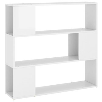 Boekenkast/kamerscherm 100x24x94 cm hoogglans wit 8720286651414 2