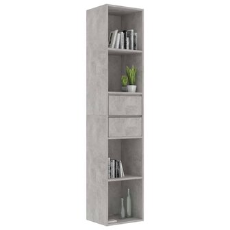 Boekenkast 36x30x171 cm bewerkt hout betongrijs 8720286016657 3