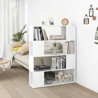 Boekenkast/kamerscherm 100x24x124 cm wit 8720286651445 1