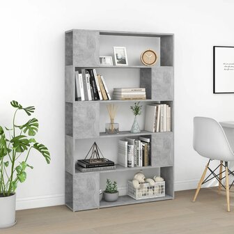 Boekenkast/kamerscherm 100x24x155 cm spaanplaat betongrijs 8720286651575 5