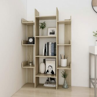 Boekenkast 86x25,5x140 cm spaanplaat sonoma eikenkleurig 8720286645833 3