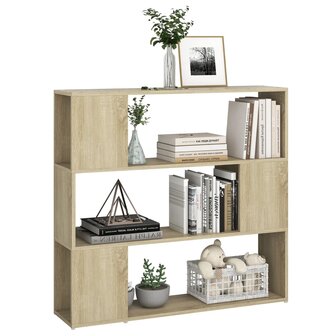 Boekenkast/kamerscherm 100x24x94 cm sonoma eikenkleurig 8720286651384 4