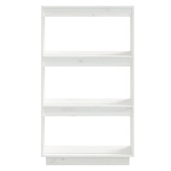 Boekenkast/kamerscherm 60x35x103 cm massief grenenhout wit 8720286815960 5