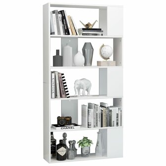 Boekenkast/kamerscherm 80x24x159 cm hoogglans wit 8719883672663 3