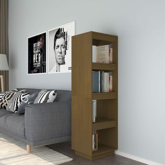 Boekenkast/kamerscherm 40x35x135 cm grenenhout honingbruin 8720286815830 1