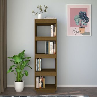 Boekenkast/kamerscherm 40x35x135 cm grenenhout honingbruin 8720286815830 3