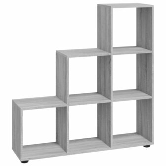 Boekenkast trapvormig 107 cm bewerkt hout grijs sonoma eiken 8720286945780 2