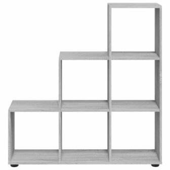 Boekenkast trapvormig 107 cm bewerkt hout grijs sonoma eiken 8720286945780 4