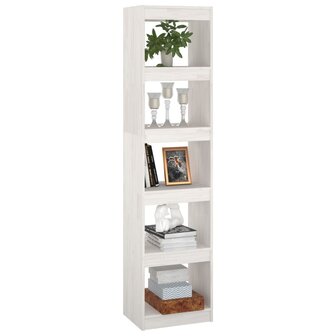 Boekenkast/kamerscherm 40x30x167,5 cm massief grenenhout wit 8720286608494 4