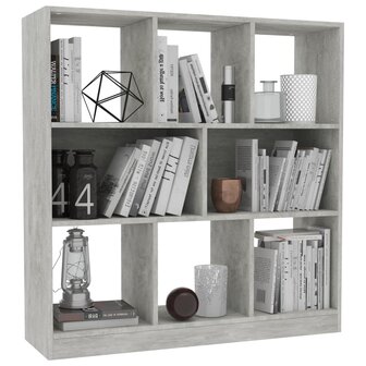 Boekenkast 97,5x29,5x100 cm bewerkt hout betongrijs 8719883673363 3