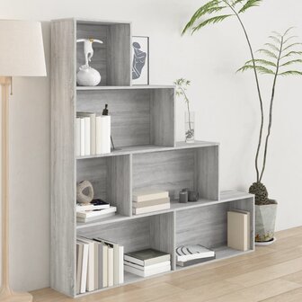 Boekenkast 155x24x160 cm grijs sonoma eikenkleurig 8720286954102 1