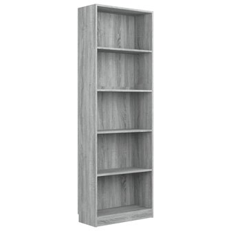 Boekenkast 60x24x175 cm bewerkt hout grijs sonoma eikenkleurig 8720286976388 2