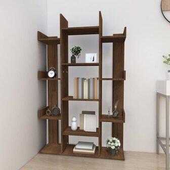 Boekenkast 86x25,5x140 cm bewerkt hout bruin eikenkleur 8720286979402 3