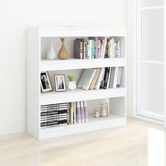 Boekenkast/kamerscherm 100x30x103 cm wit 8720286843710 5