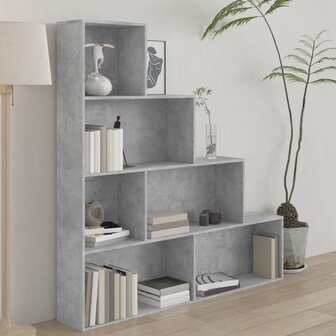 Boekenkast/kamerscherm 155x24x160 cm bewerkt hout betongrijs 8719883786100 1