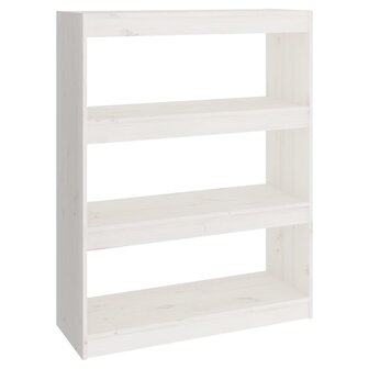 Boekenkast/kamerscherm 80x30x103,5 cm massief grenenhout wit 8720286608890 2