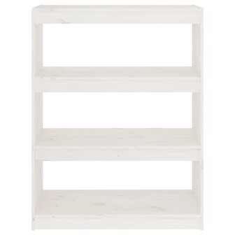 Boekenkast/kamerscherm 80x30x103,5 cm massief grenenhout wit 8720286608890 5