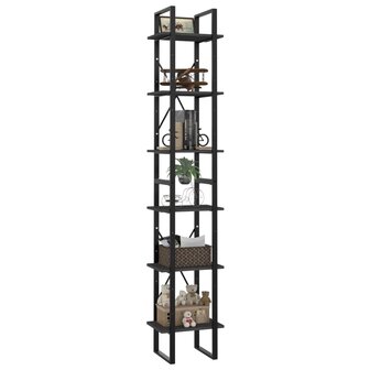 Boekenkast met 6 schappen 40x30x210 cm bewerkt hout grijs 8720286567890 4