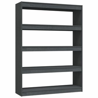 Boekenkast/kamerscherm 100x30x135,5 cm massief grenenhout grijs 8720286609200 2