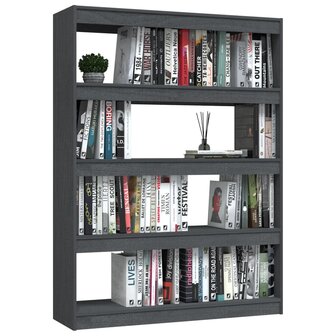 Boekenkast/kamerscherm 100x30x135,5 cm massief grenenhout grijs 8720286609200 4