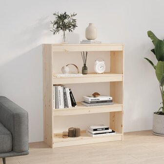 Boekenkast/kamerscherm 80x30x103,5 cm massief grenenhout 8720286608883 4