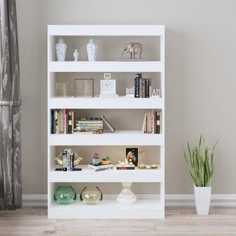 Boekenkast/kamerscherm 100x30x166 cm hoogglans wit 8720286843857 3