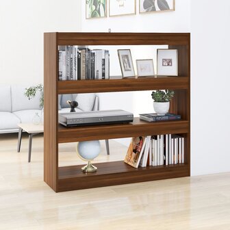 Boekenkast/kamerscherm 100x30x103 cm bruineikenkleurig 8720286844656 1