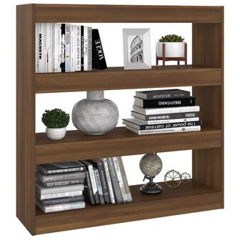 Boekenkast/kamerscherm 100x30x103 cm bruineikenkleurig 8720286844656 6