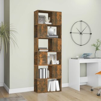 Boekenkast/kamerscherm 60x24x186 cm gerookt eikenkleurig 8720287125136 3