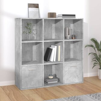 Boekenkast 98x30x98 cm bewerkt hout betongrijs 8719883869780 1