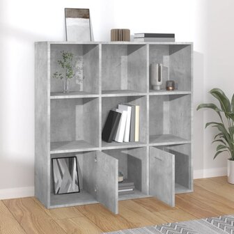 Boekenkast 98x30x98 cm bewerkt hout betongrijs 8719883869780 3