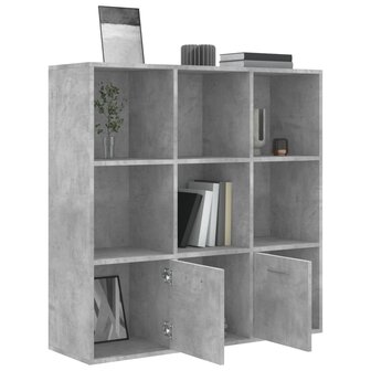 Boekenkast 98x30x98 cm bewerkt hout betongrijs 8719883869780 5