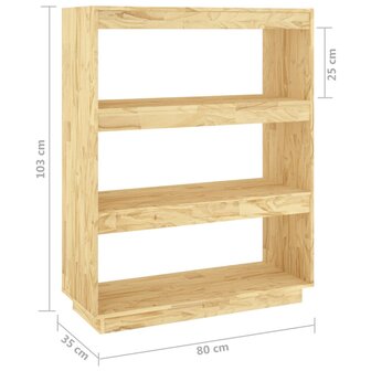 Boekenkast / kamerscherm 80x35x103 cm massief grenenhout 8720286816158 8