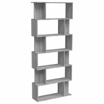 Boekenkast/kamerscherm 80x24x192 cm bewerkt hout grijs sonoma 8720845693282 2