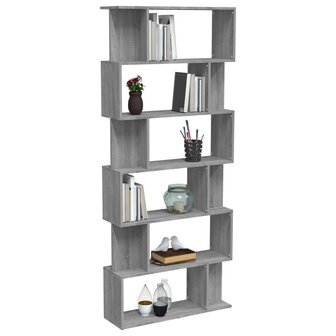 Boekenkast/kamerscherm 80x24x192 cm bewerkt hout grijs sonoma 8720845693282 4